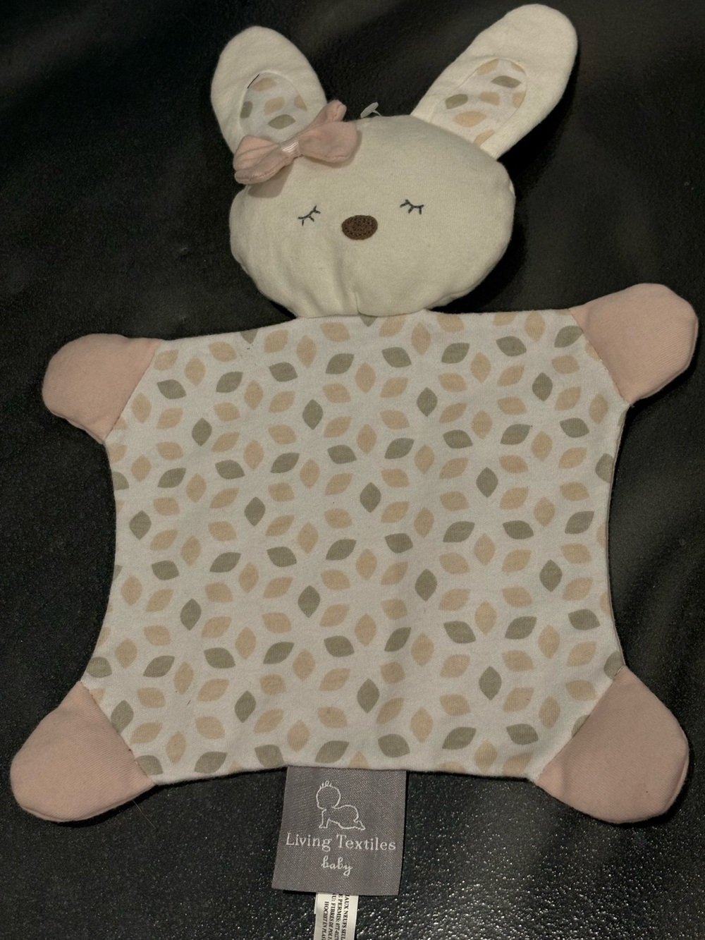 Living Textiles Baby Bunny Security Blanket Lovey Rare Blankie Rabbit